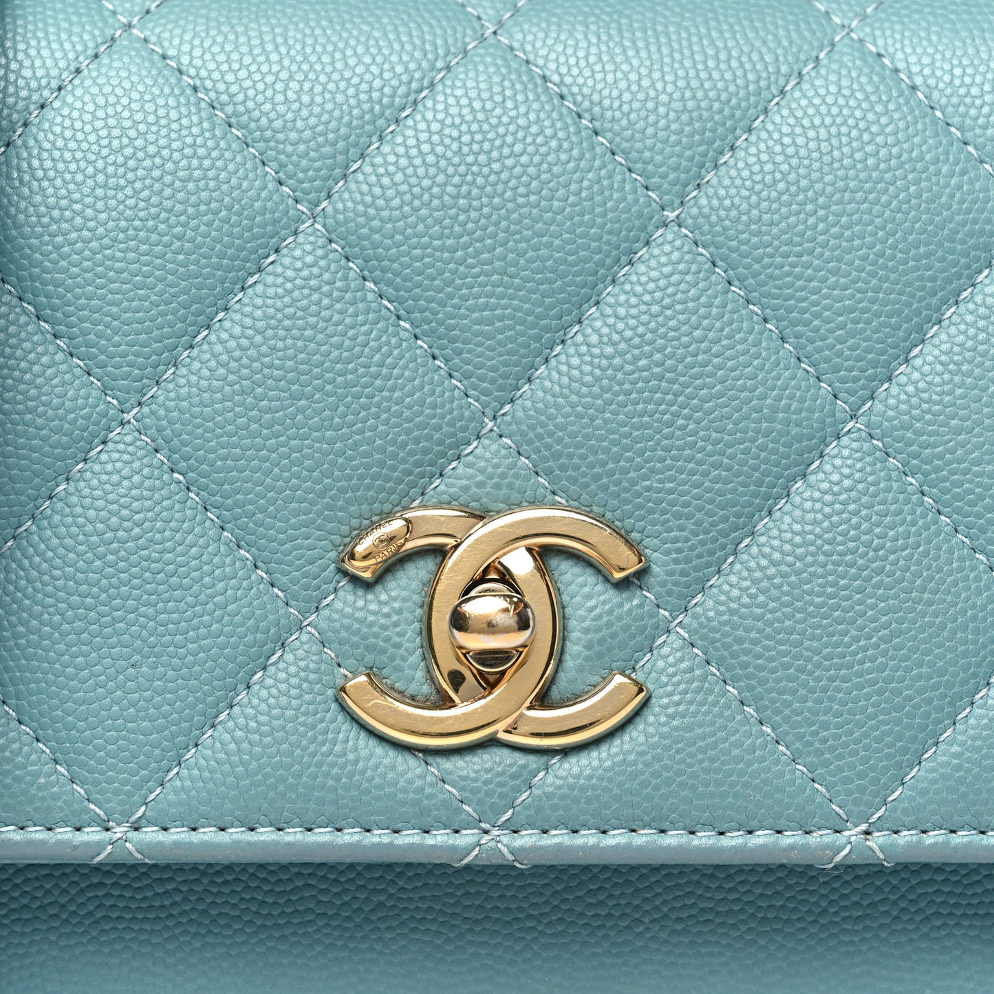 Caviar Quilted Small Business Affinity Flap Blue
