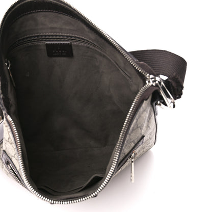 Gucci GG Supreme Monogram Flat Messenger Bag Black 5 of 13