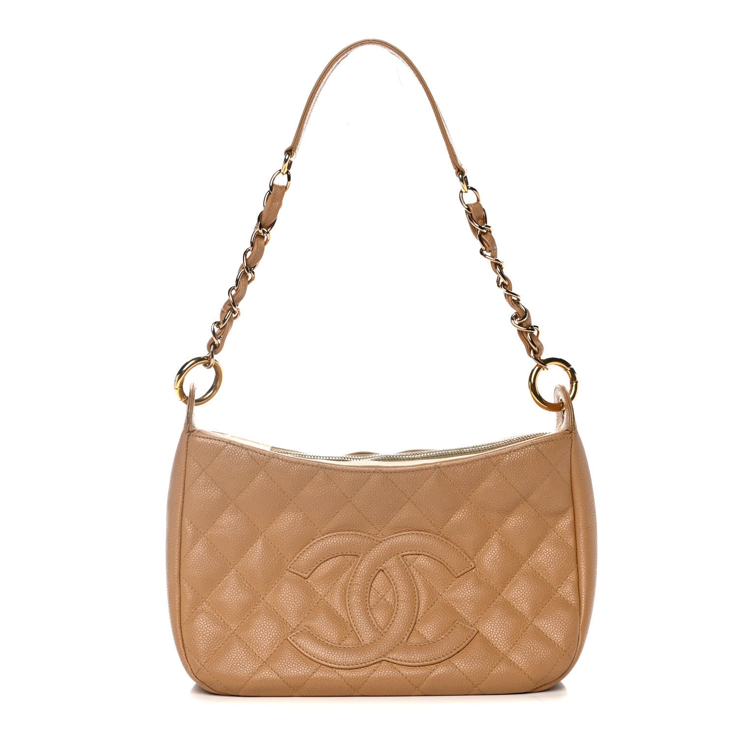 Chanel Caviar Quilted Timeless CC Shoulder Bag Beige 1 of 22