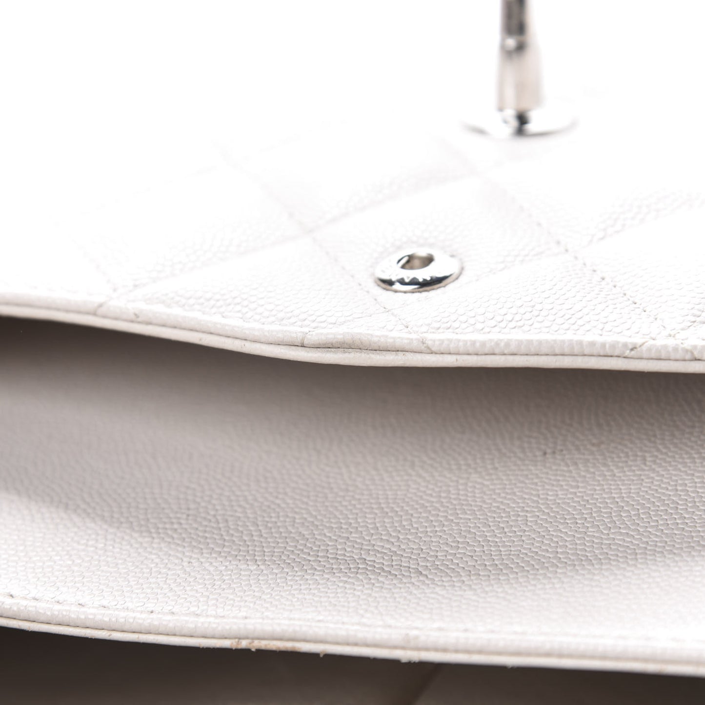 Caviar Quilted Jumbo Double Flap White