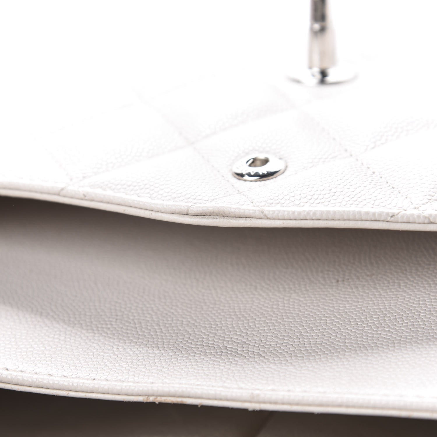 Chanel Caviar Quilted Jumbo Double Flap White 12 of 15