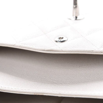 Chanel Caviar Quilted Jumbo Double Flap White 12 of 15