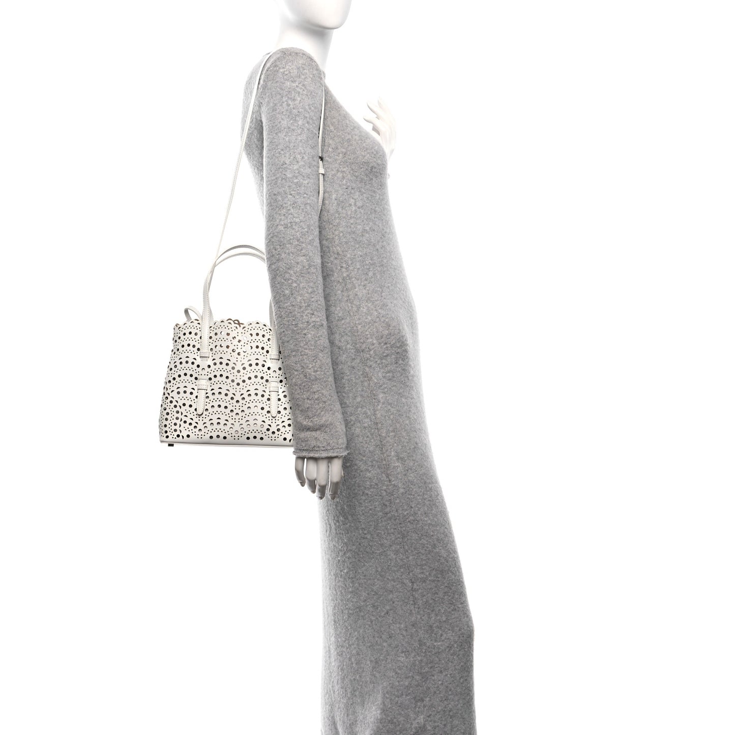 Calfskin Vienne Wave Mina 25 Bag  White