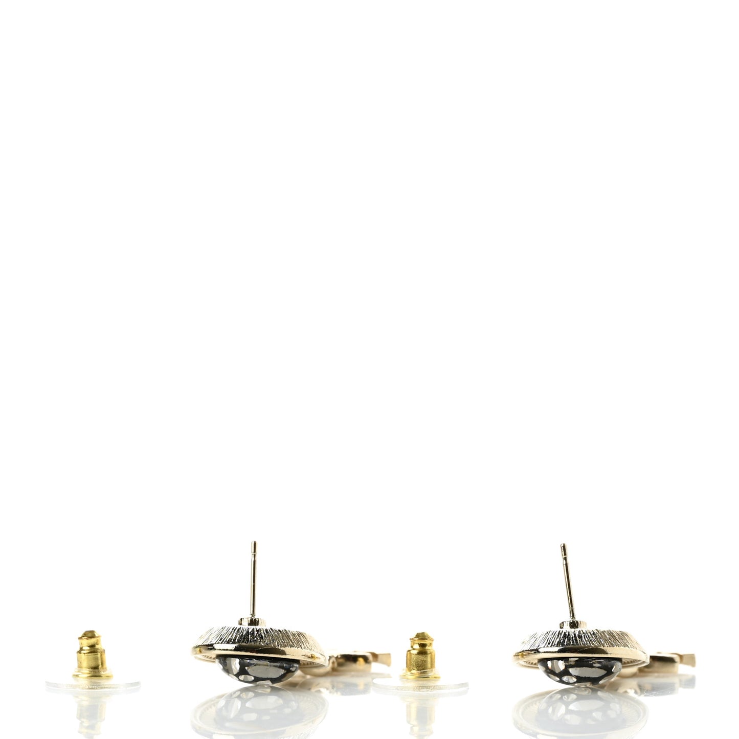 Crystal Bead CC Drop Earrings Light Gold