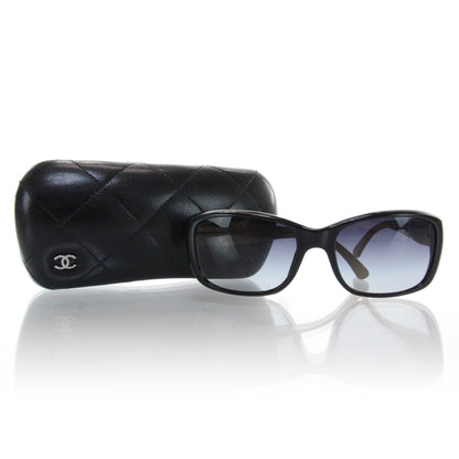 Chanel Leather Quilted CC Sunglasses Black Beige 5201 Q 6 of 7