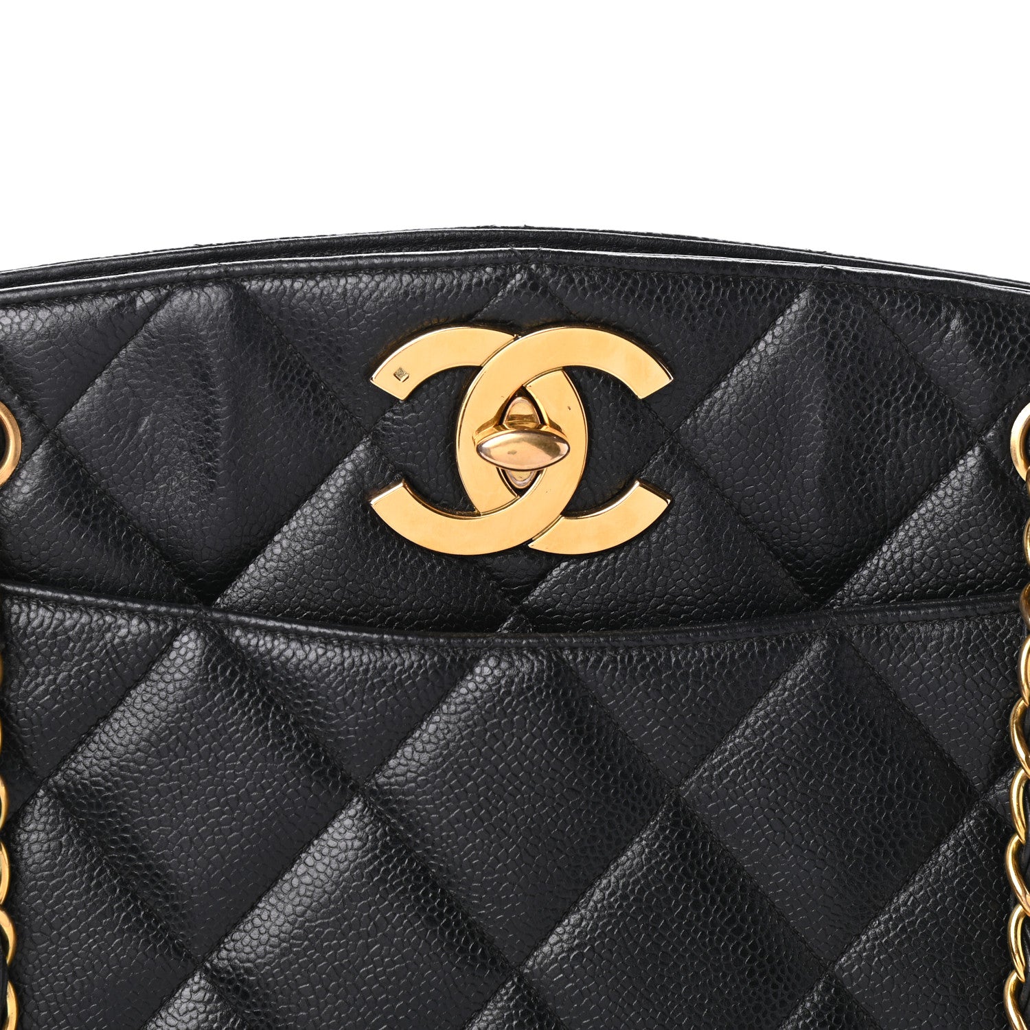 Chanel Caviar Quilted CC Shoulder Bag Black 10 of 12