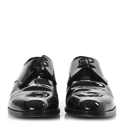 Saint Laurent Patent Baltimora Lace Up Derby Shoes 39.5 Black 3 of 12