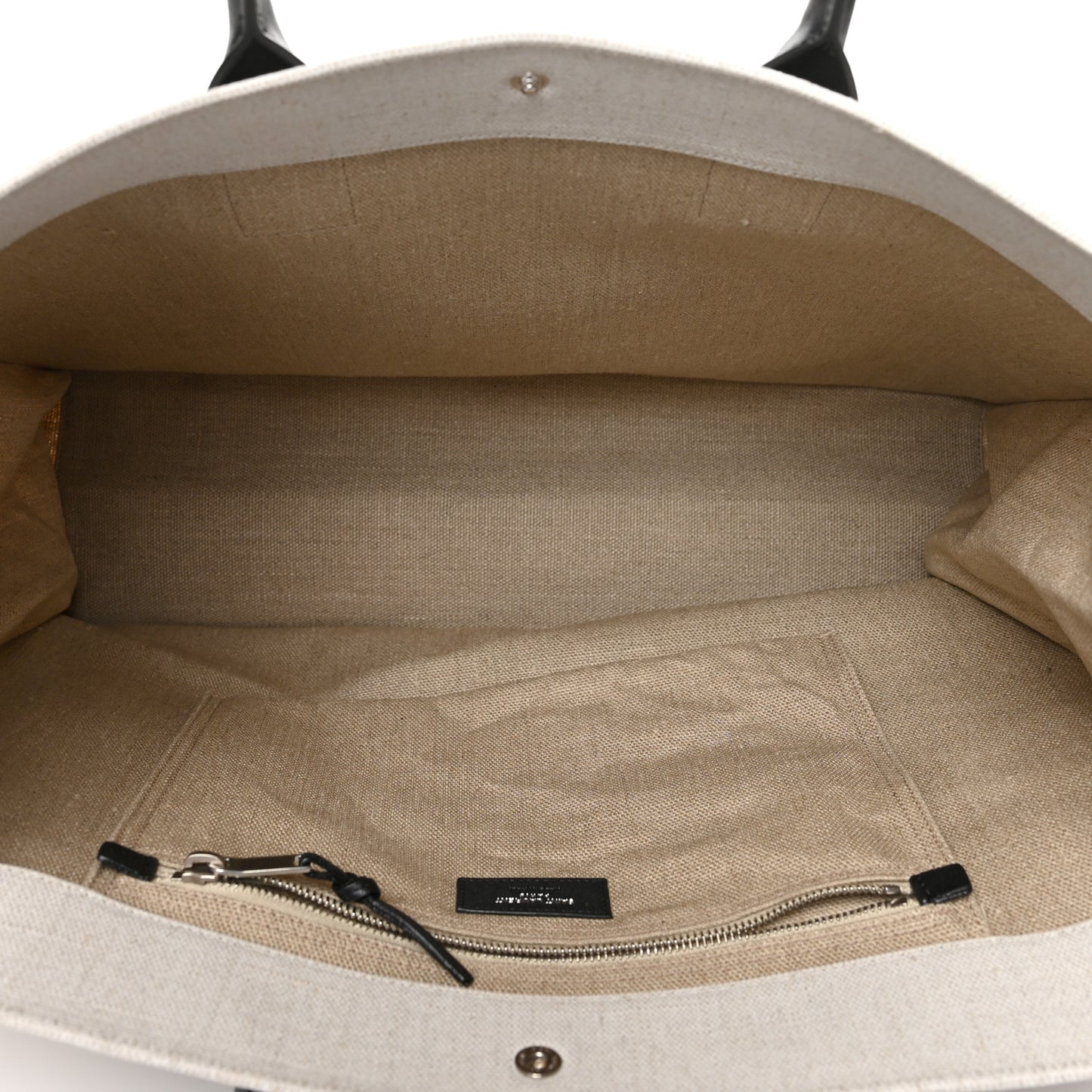 Linen Calfskin Rive Gauche Tote Optic White