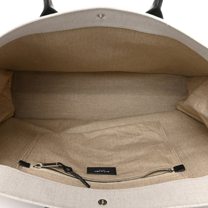 Saint Laurent Linen Calfskin Rive Gauche Tote Optic White 5 of 6