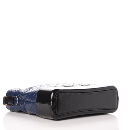 Chanel Aged Calfskin Quilted Large Gabrielle Hobo Navy Black 4 of 8