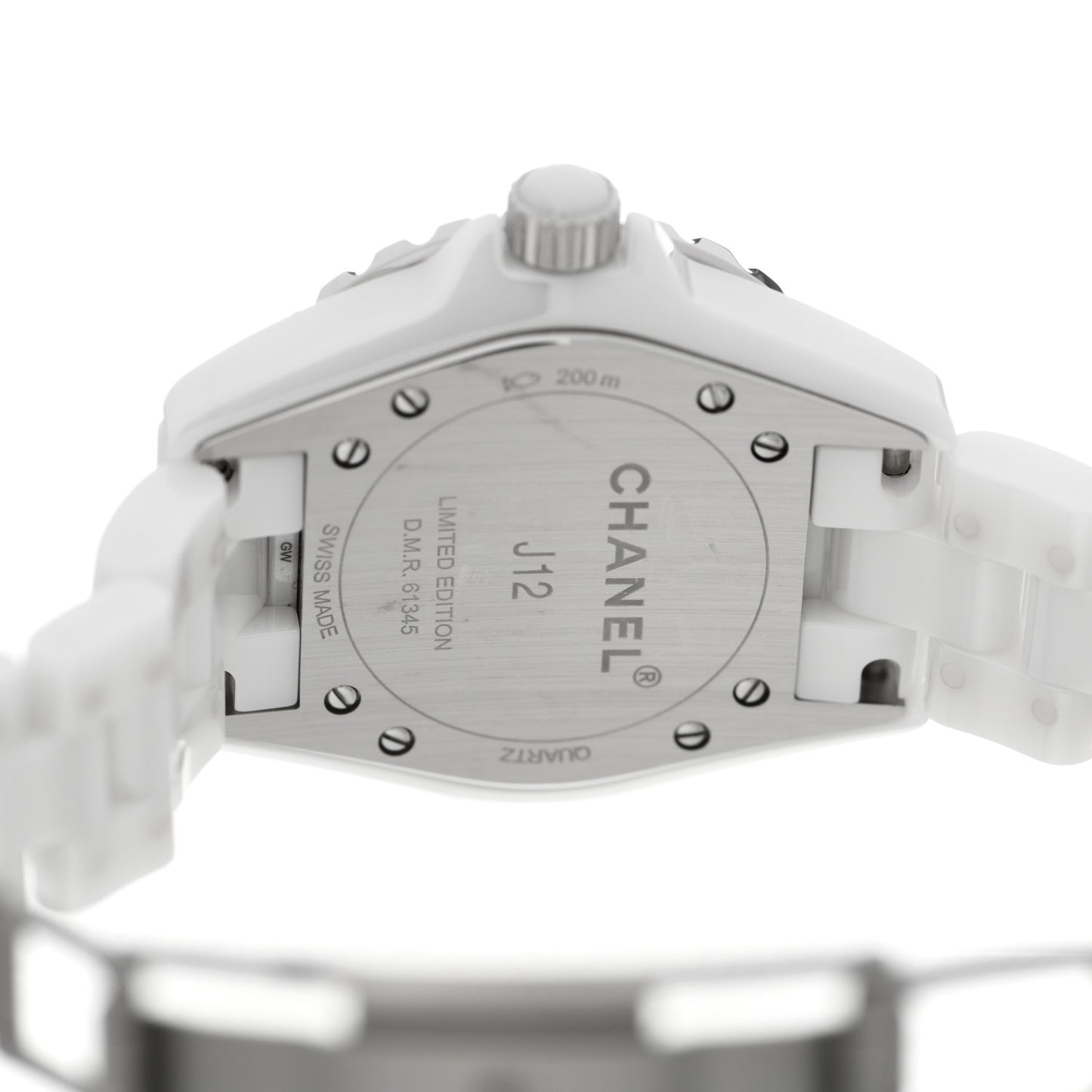 Stainless Steel Ceramic 33mm J12 Mirror Quartz Watch White