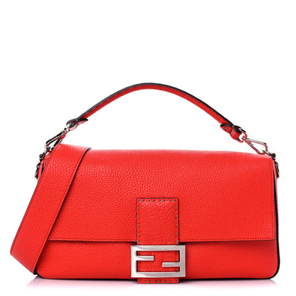 Fendi Cuoio Romano Selleria Large Baguette Papavero 1 of 11