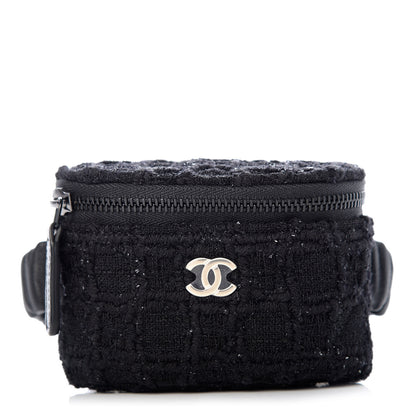 Chanel Tweed Lambskin Quilted Arm Coin Purse Black 1 of 8