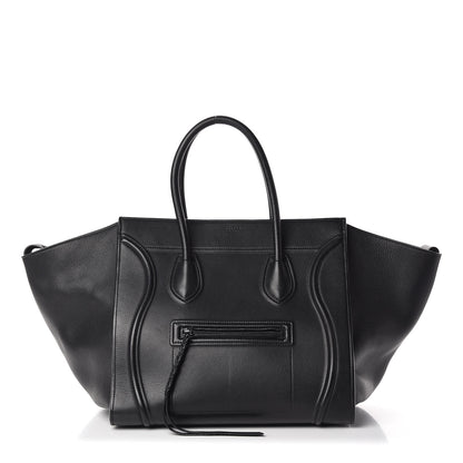 Celine Supple Calfskin Medium Phantom Luggage Black 1 of 12