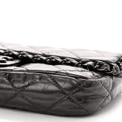 Chanel Metallic Aged Calfskin Quilted Small Chain Me Flap Black 10 of 12