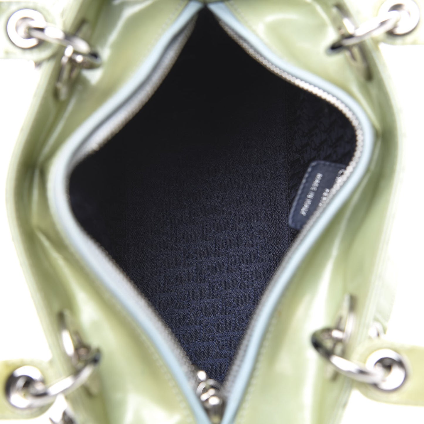 Patent Cannage Stitched Medium Lady Dior Green