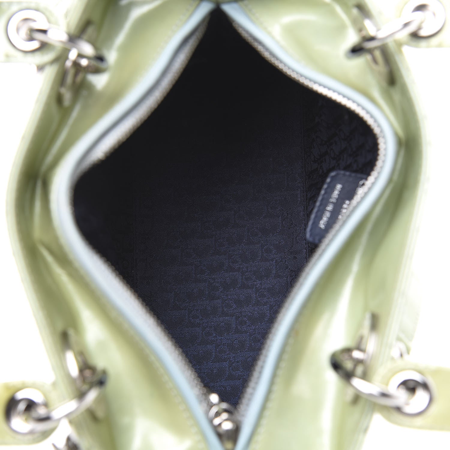 Christian Dior Patent Cannage Stitched Medium Lady Dior Green 5 of 12