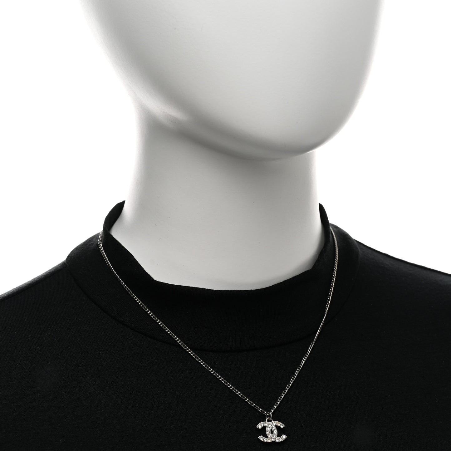 Crystal Timeless CC Necklace Silver