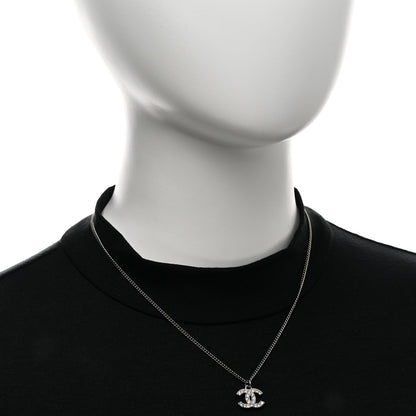 Chanel Crystal Timeless CC Necklace Silver 2 of 5