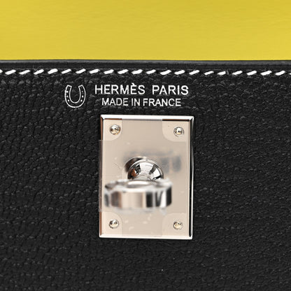 Hermes Chevre Mysore Horseshoe Mini Kelly Sellier 20 Black Lime 6 of 11