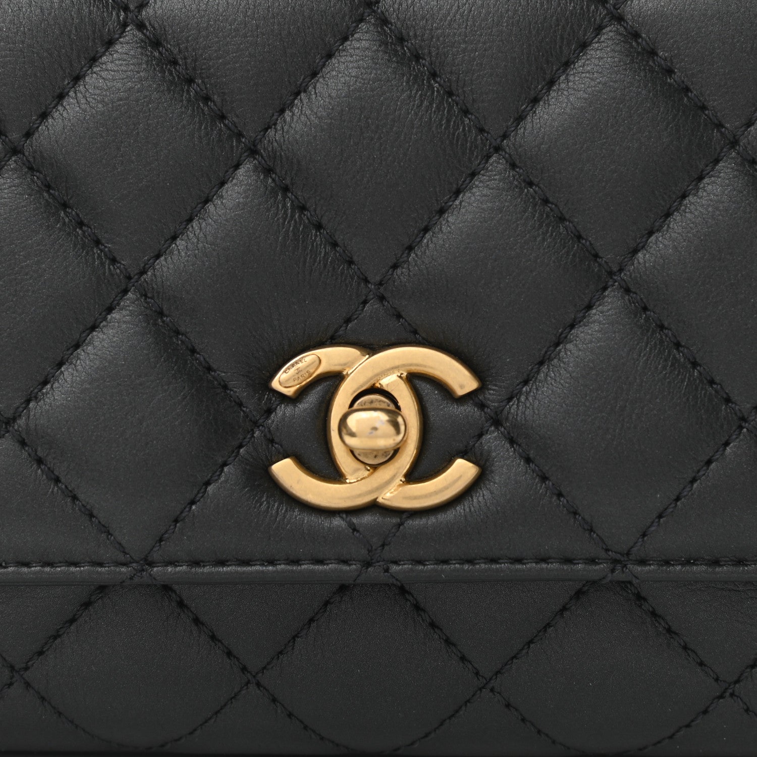 Chanel Calfskin Crystal Quilted Extra Mini Coco Handle Flap Black 8 of 10