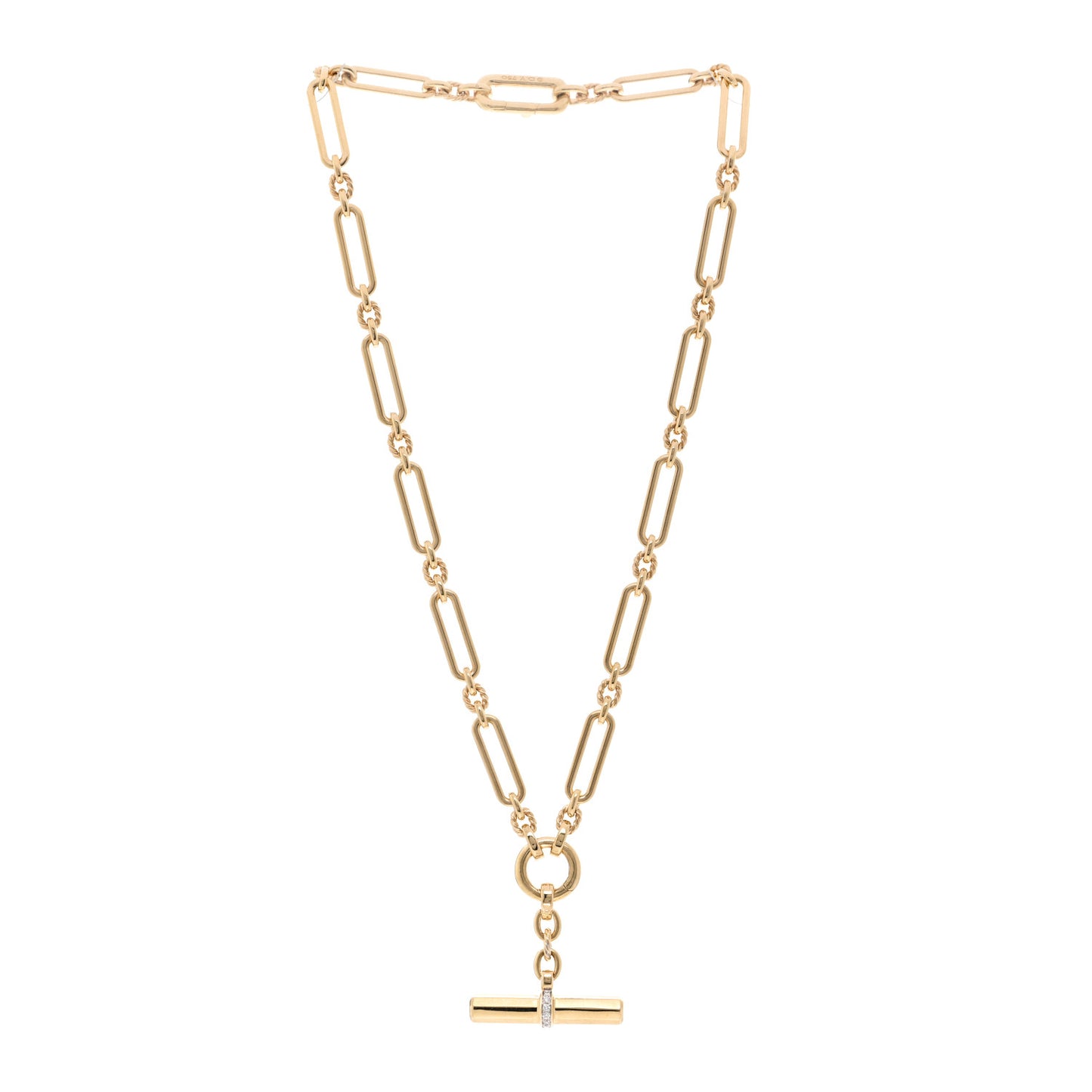 18K Yellow Gold Diamond 6.5mm Lexington Chain Toggle Necklace