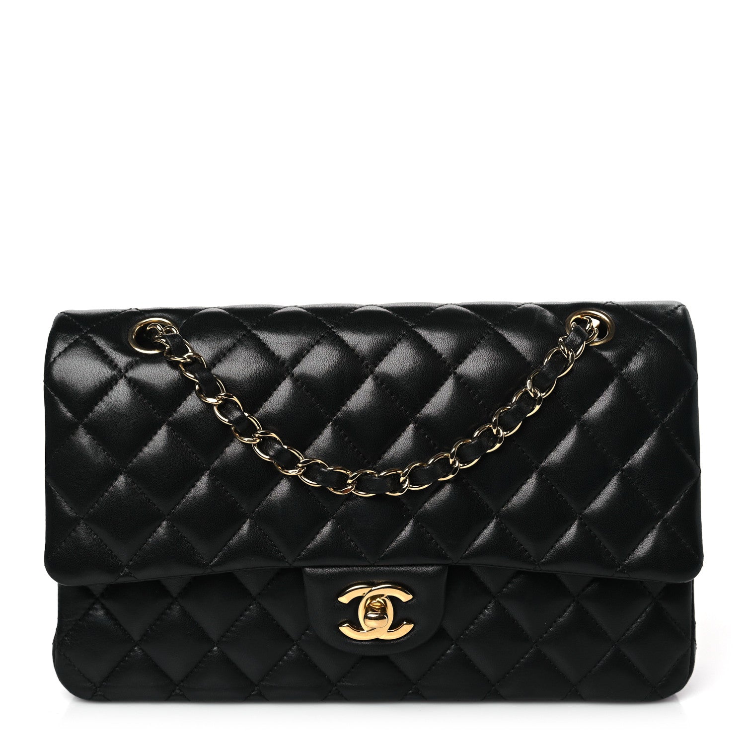 Chanel Lambskin Quilted Medium Double Flap Black 1 of 10