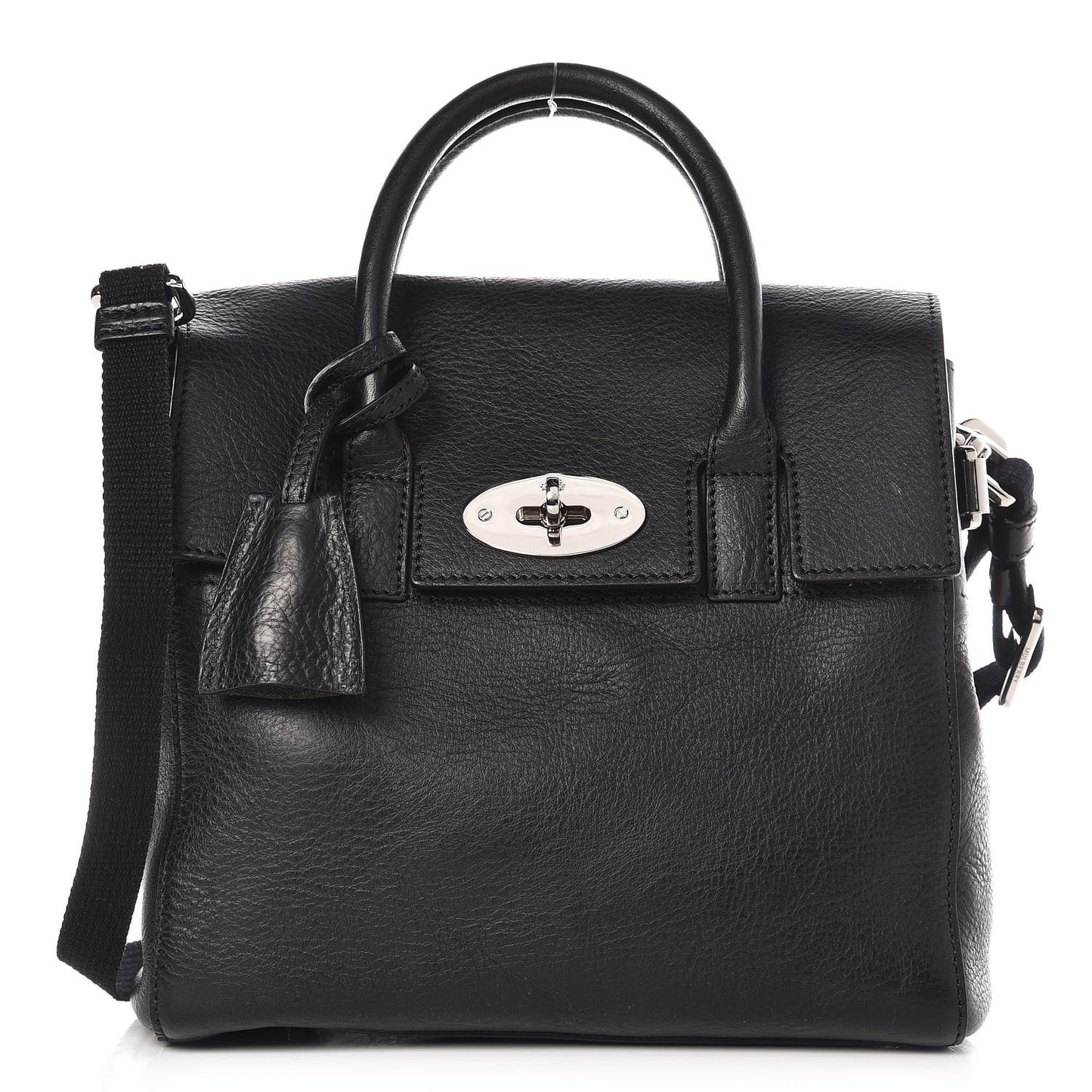 Natural Leather Mini Cara Delevingne Convertible Satchel Black