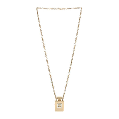 Chanel Metal Pearl Perfume Bottle CC Locket Necklace Gold 3 of 5