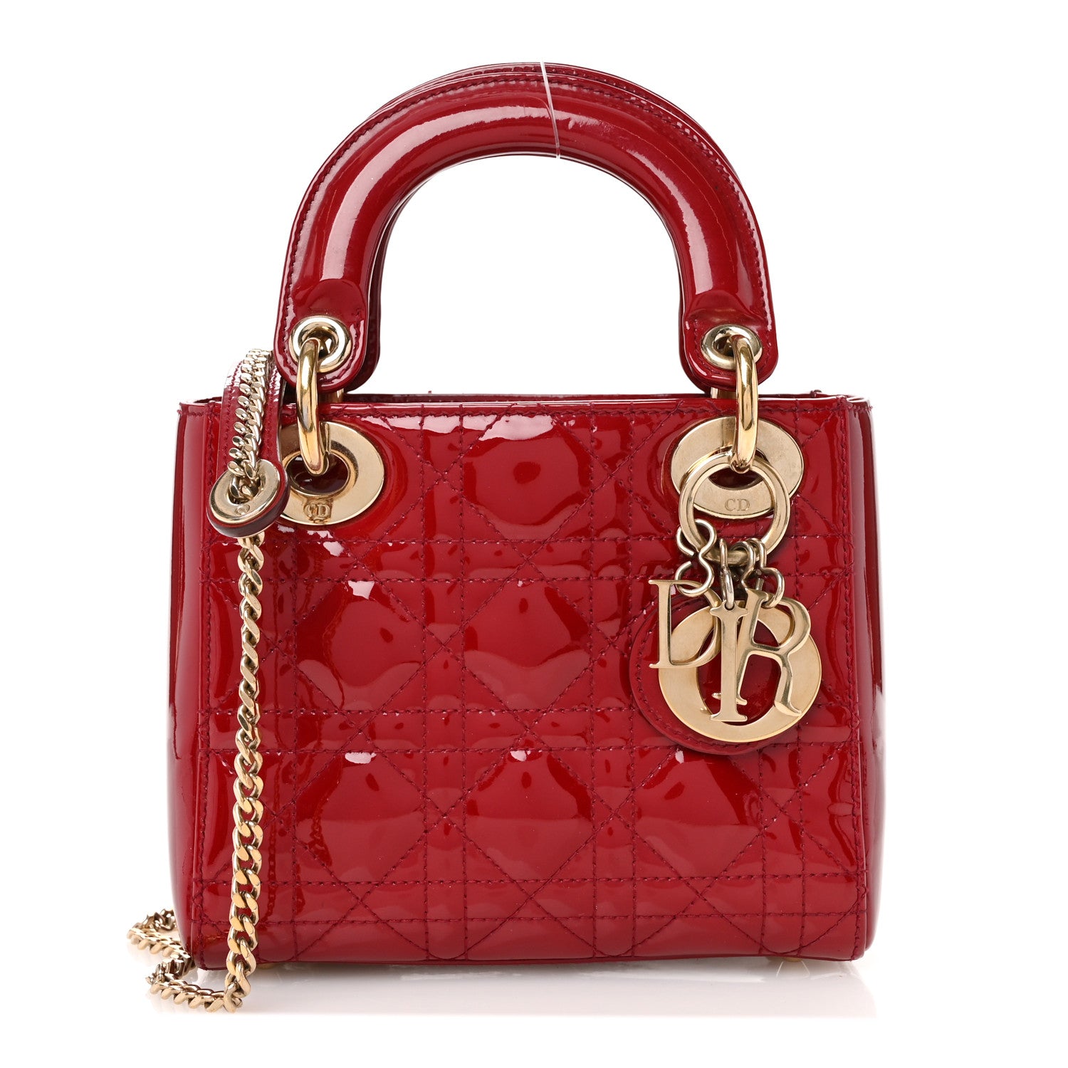 Christian Dior Patent Cannage Mini Lady Dior Red 1 of 9