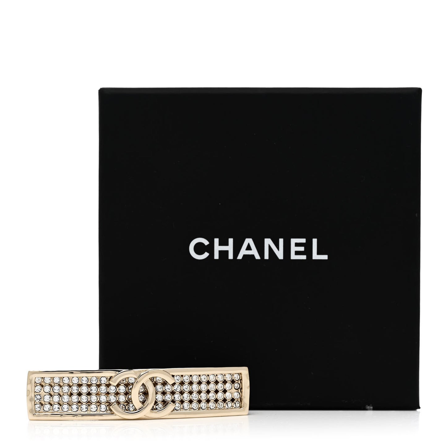 Metal Crystal CC Hair Clip Barrette Gold