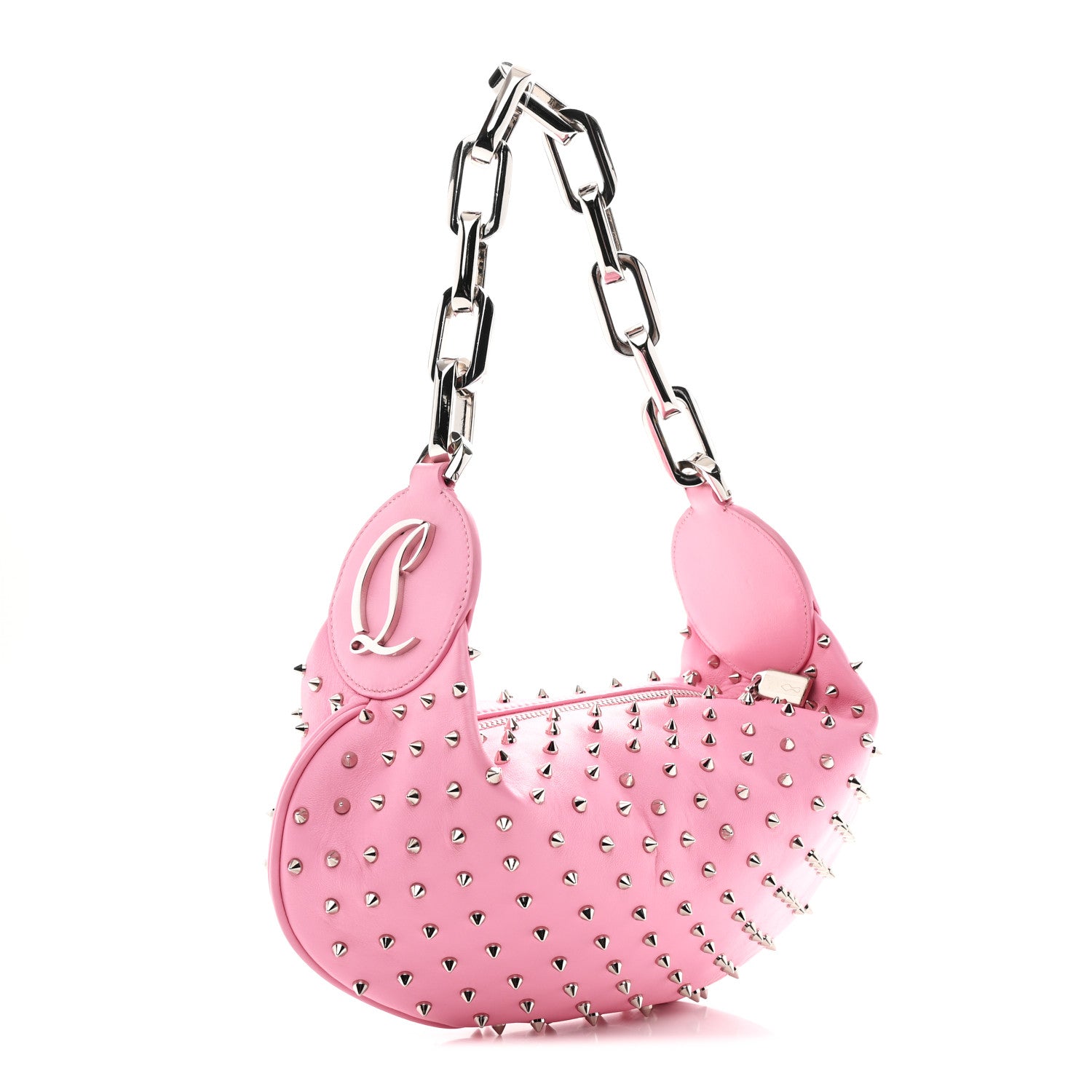 Christian Louboutin Calfskin Studded Le 54 Shoulder Bag Calipso 3 of 11