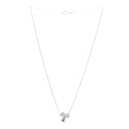 Tiffany Platinum Diamond .17ctw Small Paper Flowers Pendant Necklace 3 of 5