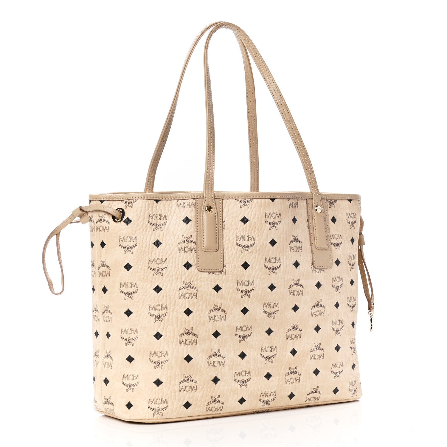 MCM Visetos Medium Liz Reversible Shopper Tote Beige 2 of 4