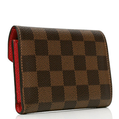 Louis Vuitton Damier Ebene Victorine Wallet Red 2 of 5