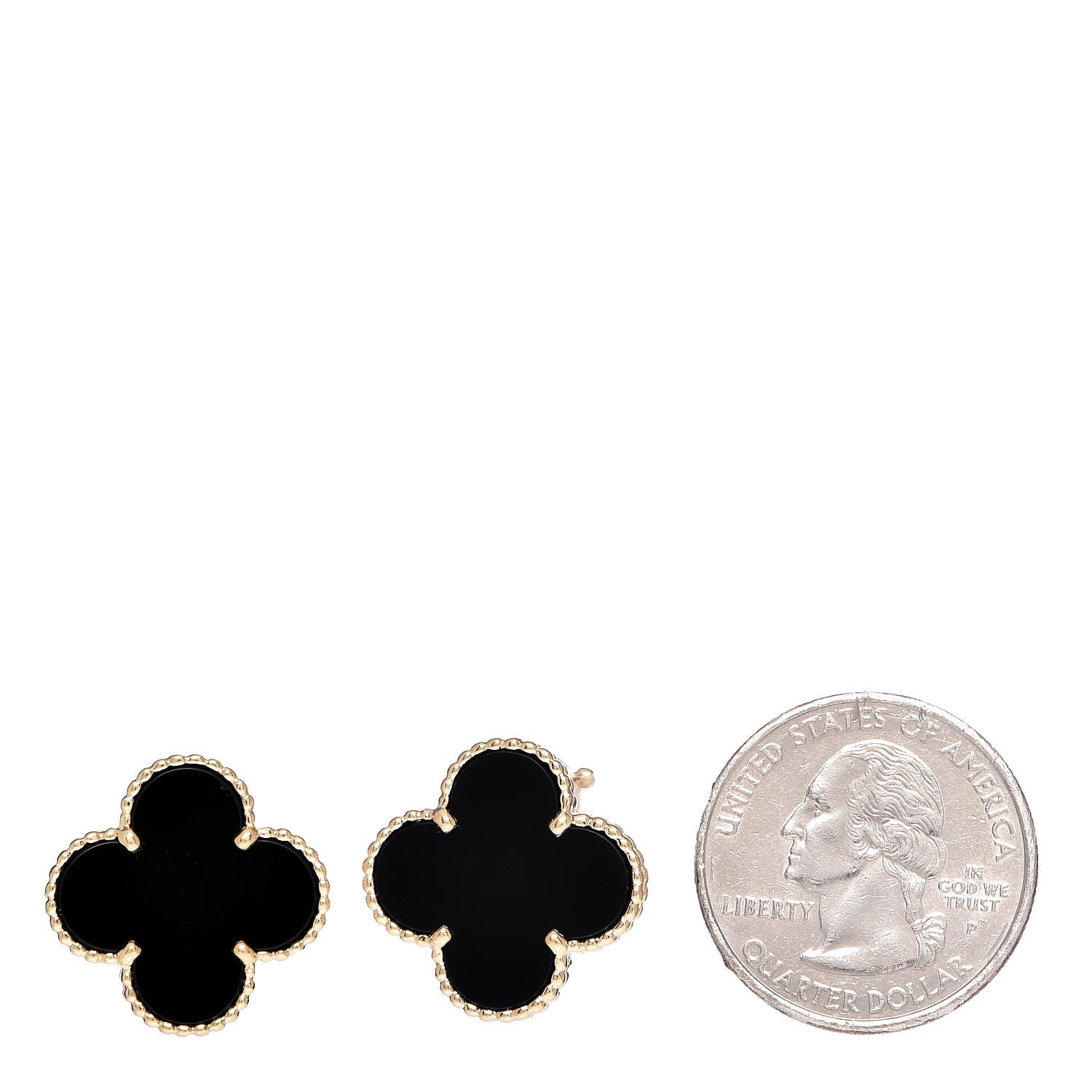 Van Cleef & Arpels 18K Yellow Gold Black Onyx Magic Alhambra Earrings 2 of 4