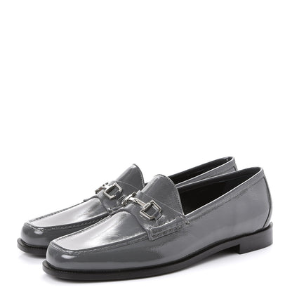 Gucci Naplack Patent Horsebit Banks Loafers 40 Melange Platinum 3 of 9