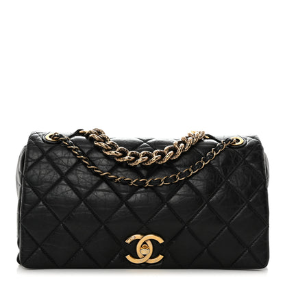 Chanel Aged Calfskin Quilted Small Pondichery Flap Black 1 of 10