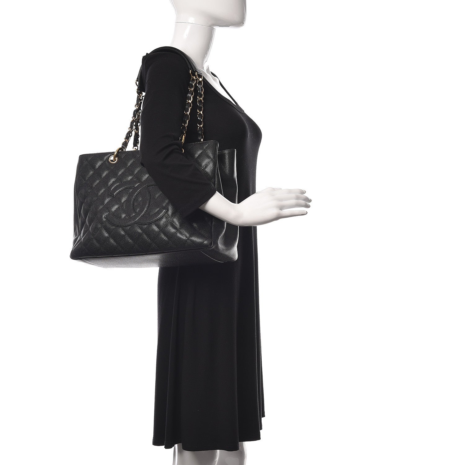 Chanel Caviar Quilted Grand Shopping Tote GST Black 2 of 10