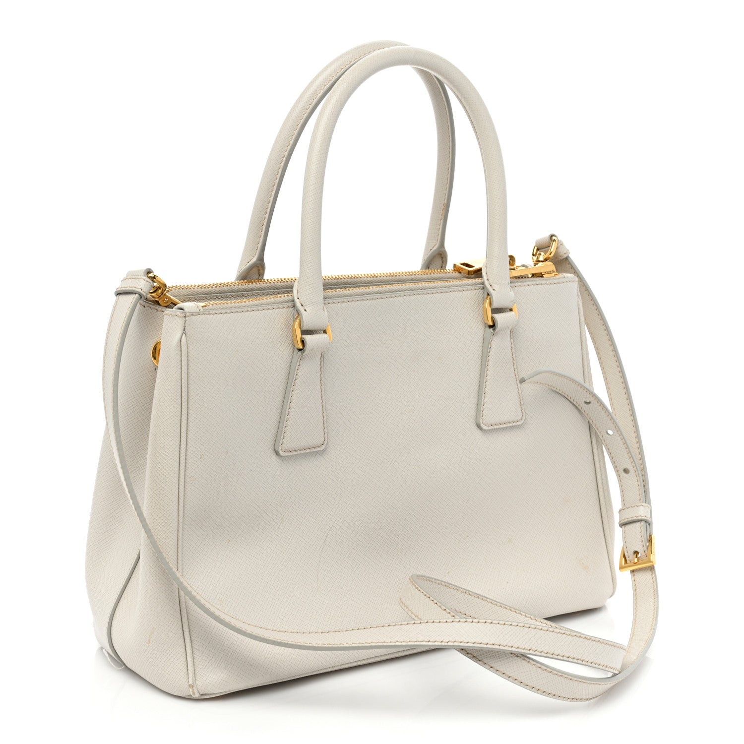 Prada Saffiano Small Galleria Double Zip Tote Talco 3 of 18