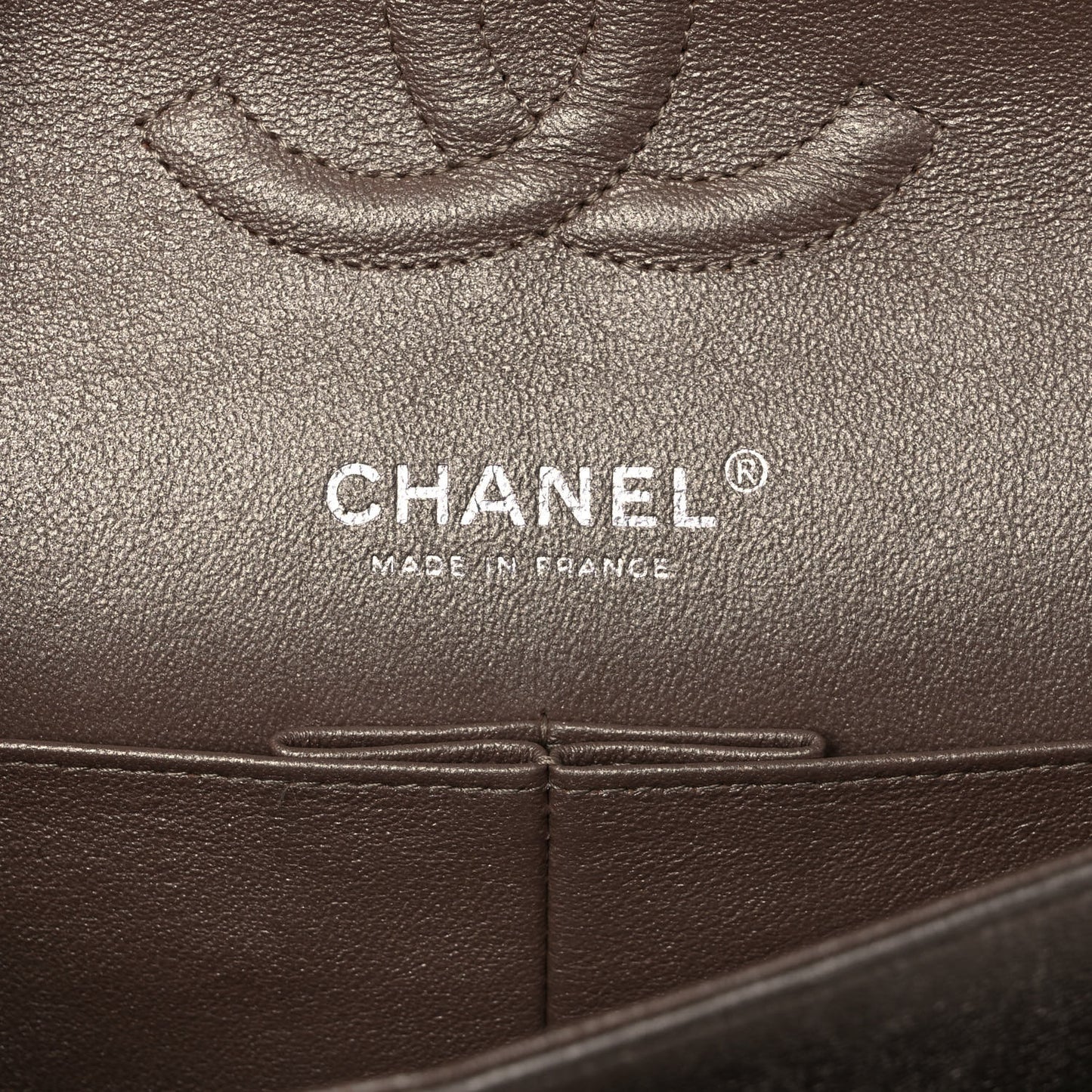 Metallic Lambskin Quilted Medium Double Flap Gold