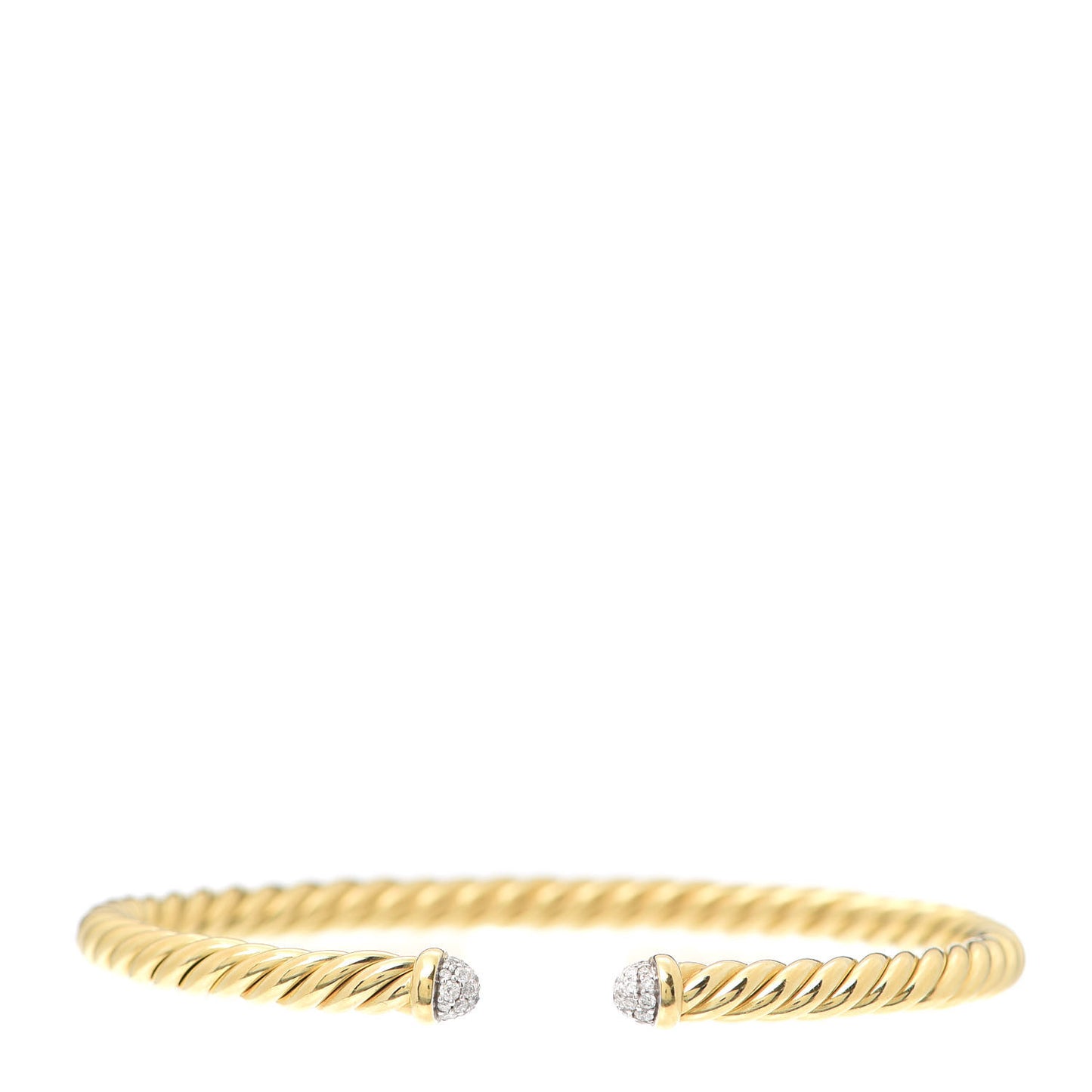18K Yellow Gold Diamond 4mm Cablespira Bracelet