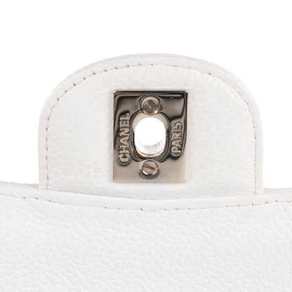Chanel Caviar Quilted Medium Double Flap White 5 of 7