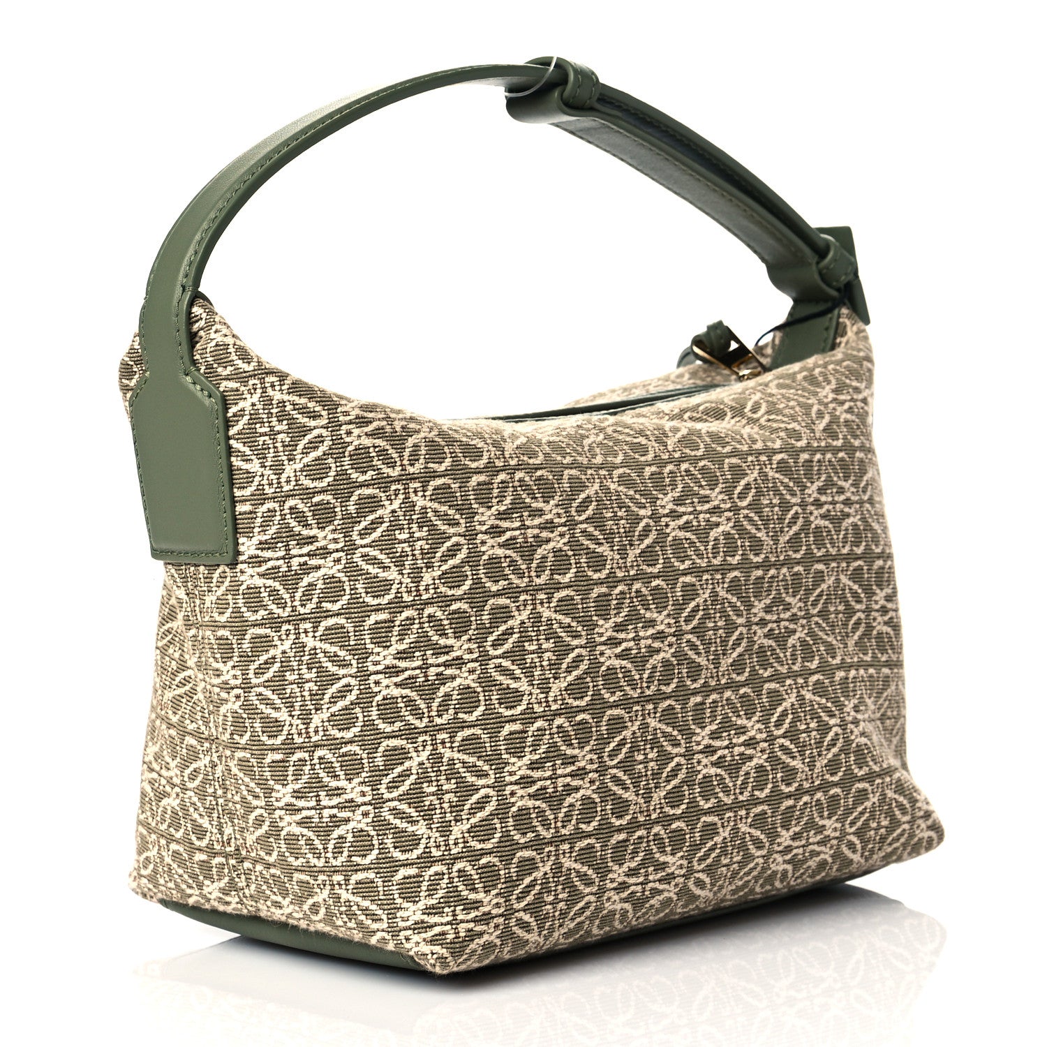Loewe Jacquard Anagram Calfskin Small Cubi Bag Avocado Green 3 of 10
