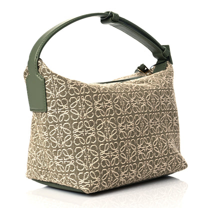 Loewe Jacquard Anagram Calfskin Small Cubi Bag Avocado Green 3 of 10