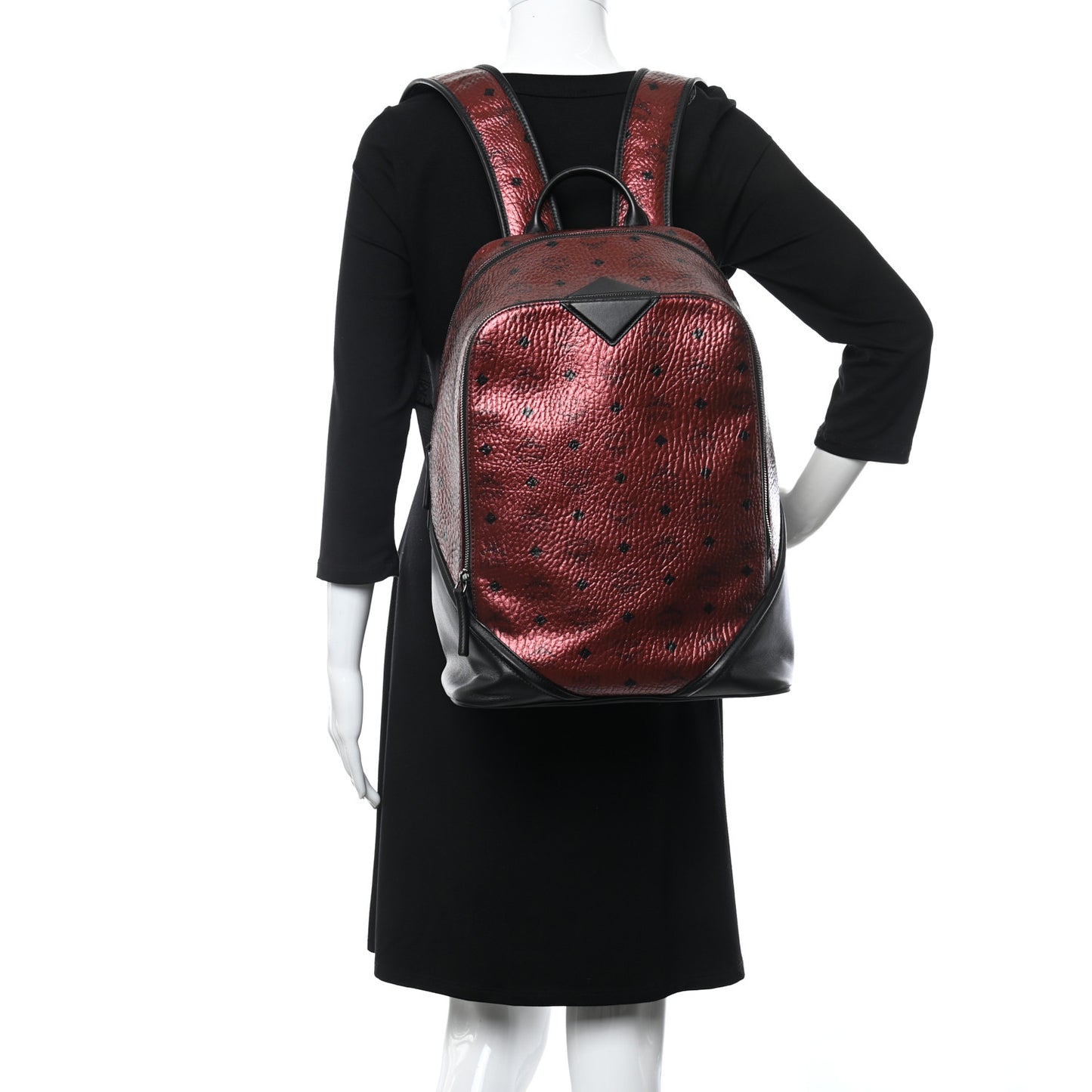 Metallic Visetos Medium Duke Backpack Scooter Red