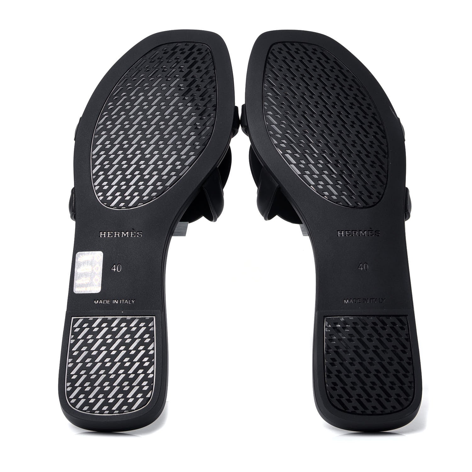 Hermes Rubber Aloha Sandals 40 Black 5 of 6