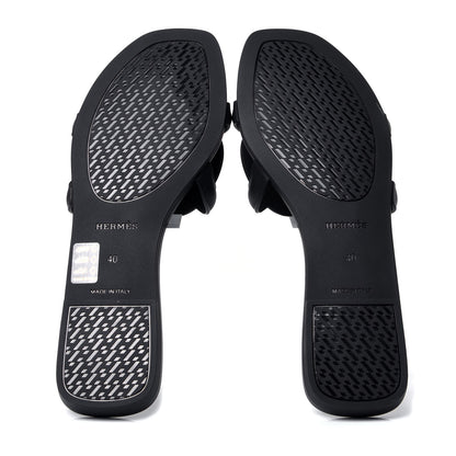 Hermes Rubber Aloha Sandals 40 Black 5 of 6