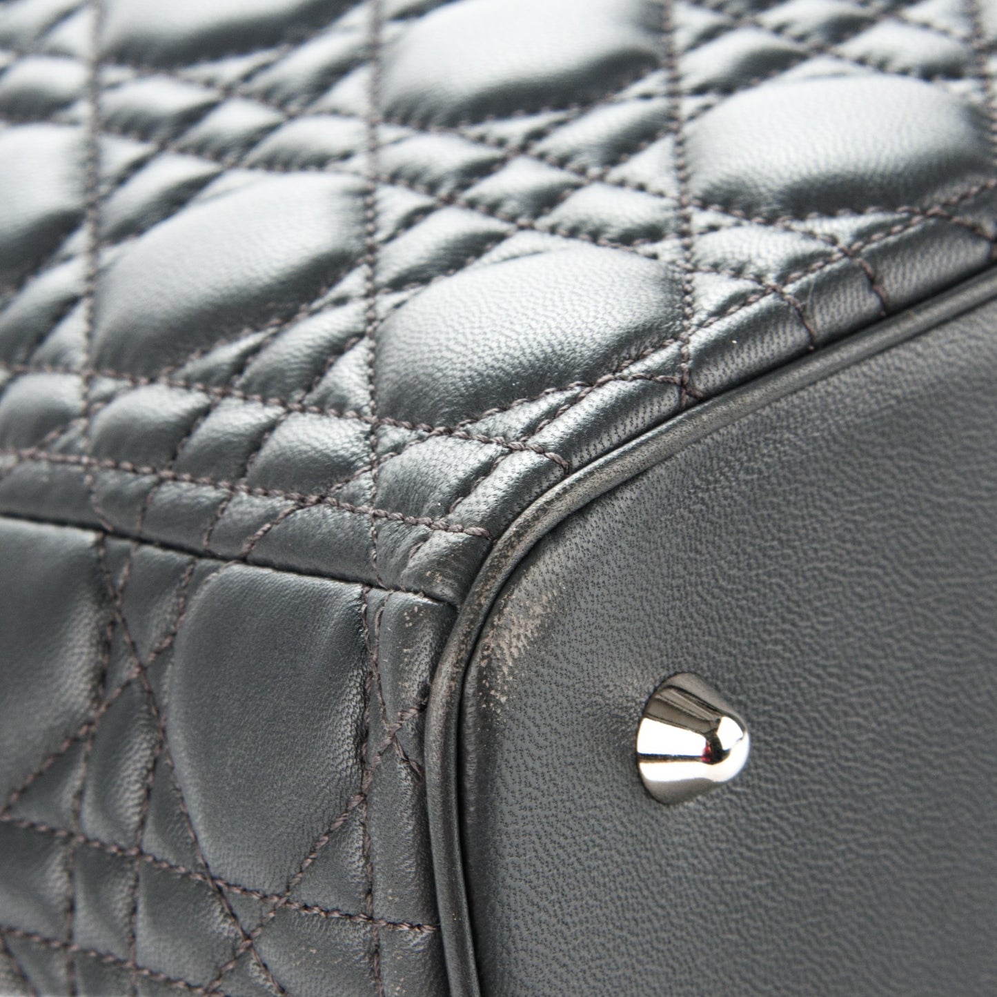 Lambskin Cannage Large Lady Dior Grey