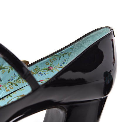 Gucci Vernice Crystal Lois Bee Mary Jane Pumps 37 Black 8 of 13